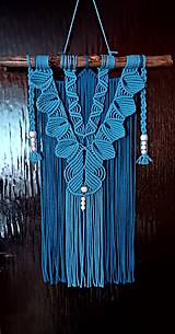 Dekorácie - Macramé Boho dekorácia modrá - 15685068_