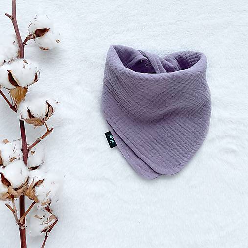 Šatky - Mušelínový slintáčik - fialový - 15684738_