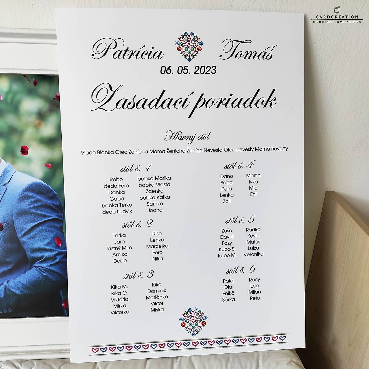 Ľudový zasadací poriadok na svadbu ZP006