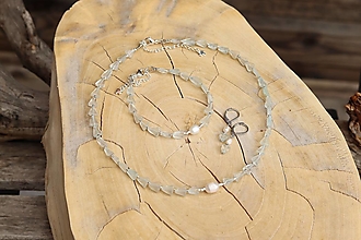 Sady šperkov - 3-dielna perlová súprava šperkov akvamarín - 15684620_
