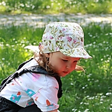 Detské čiapky - Letný detský šilt ružová záhrada ivory - 15690106_