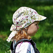 Detské čiapky - Letný detský šilt ružová záhrada - 15690192_