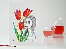 Kresby - Tulipán a Deva 12, akvarel, 18 x 24 cm - 13326040_