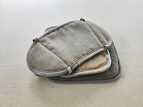 Detský textil - VLNIENKA Podložka do autosedačky Besafe izi Stretch 100% Merino Top Super wash Grey 100% ľan Beige - 15688912_