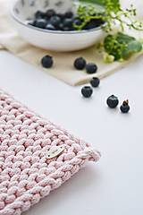 Úžitkový textil - Pletená podložka do kuchyne pastel 18x18 (Ružová) - 15687778_