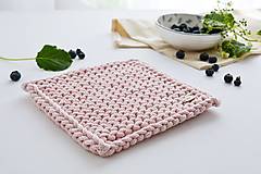 Úžitkový textil - Pletená podložka do kuchyne pastel 18x18 (Ružová) - 15687779_