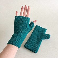 Rukavice - Dámske bezprstové rukavice / viac farieb (Modrozelená / petrolejová) - 15690208_