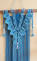 Dekorácie - Macramé Boho dekorácia modrá - 15688276_