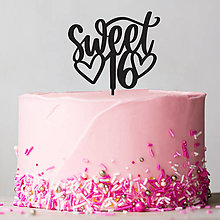 Dekorácie - Zápich na tortu - Sweet sixteen 2 - 15689408_