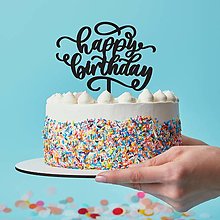 Dekorácie - Zápich na tortu - Happy birthday 3 - 15689430_