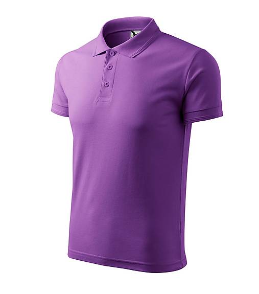 Polotovary - Pánska polokošeľa PIQUE POLO fialová 64 - 15689089_