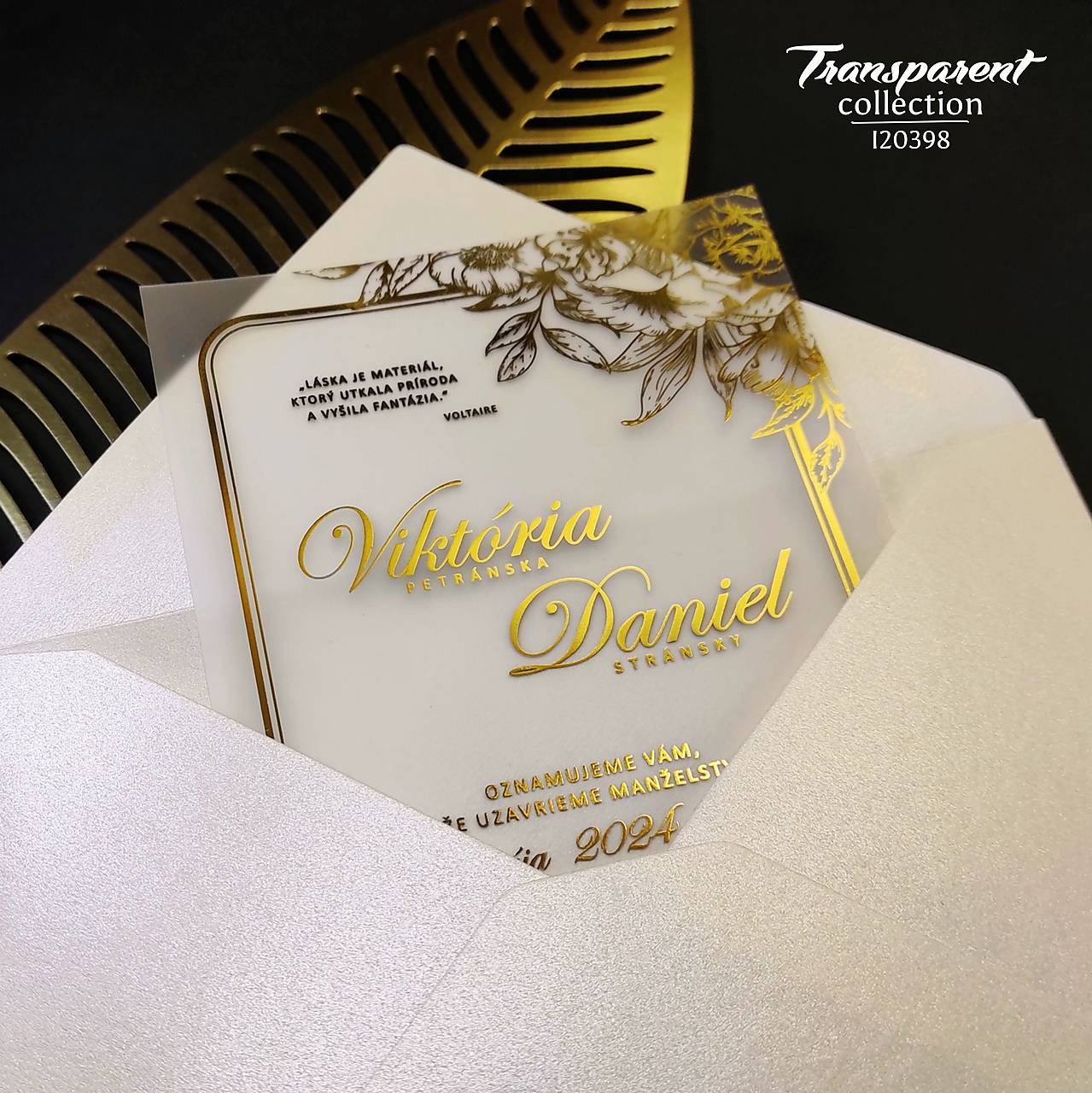 Transparentné svadobné oznámenia I20398
