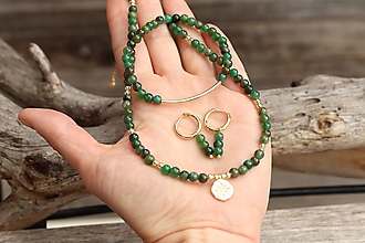 Sady šperkov - 3-dielna perlová súprava šperkov smaragd - 15688214_