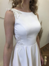 Šaty - Saténové svadobné šaty s vreckami Diana - 15688144_