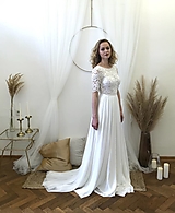 Šaty - Šifónové svadobné šaty s čipkou Stela - 15688801_