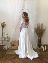 Šaty - Šifónové svadobné šaty s čipkou Stela - 15688805_