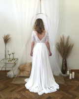 Šaty - Šifónové svadobné šaty s čipkou Stela - 15688806_