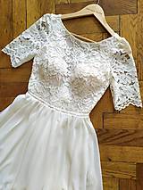 Šaty - Šifónové svadobné šaty s čipkou Stela - 15688807_