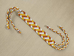 Náramky - Pletený koberec - pletený náramok (oranžový) - 15688274_
