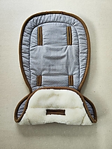 Detský textil - Podložka do kočíka ROAN  100% ovčie rúno MERINO TOP SUPER WASH Natural Bodka šedá - 15691798_