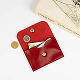 Iné doplnky - Kožená mini peňaženka (červená) - 15690827_