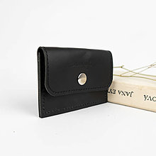 Iné doplnky - Kožená mini peňaženka (čierna) - 15690843_