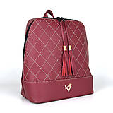 Batohy - Štýlový dámsky kožený ruksak z prírodnej kože v bordovej farbe - 15691045_