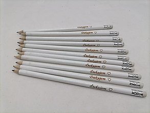 Dekorácie - Biela ceruzka s nápisom ďakujem - 15691016_