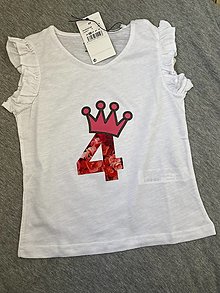 Topy, tričká, tielka - Narodeninové tričko pre 4-ročnú slečnu - 15690483_
