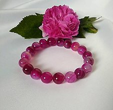Náramky - Náramok - ružový achát  (10mm) - 15690516_