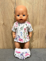 Hračky - Oblečenie pre babiku Baby Born 43 cm - kvety - 15691928_