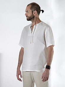 Pánske oblečenie - Ľanová košeľa HORAN s krátkym rukávom - 15690862_