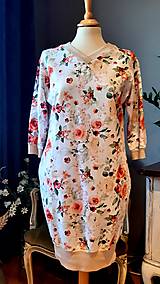 Šaty - mikinové šaty ruže s vreckami - 15693089_