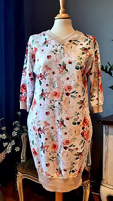 Šaty - mikinové šaty ruže s vreckami - 15693089_