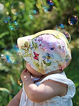 Detské čiapky - Letný detský čepček motýle originál - 15694267_