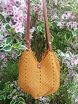 Kabelky - Oranžová taška/kabelka s koženými rúčkami - 15693169_