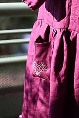 Šaty - Lněné šaty, purpurové - 15692794_