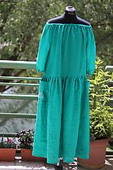 Šaty - Lněné šaty, zelenomodré - 15692800_