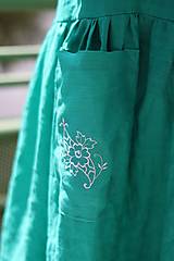 Šaty - Lněné šaty, zelenomodré - 15692801_