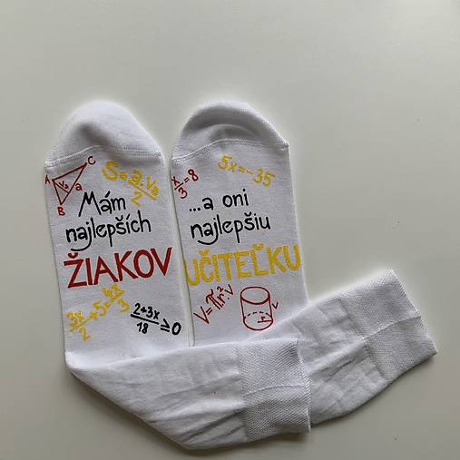 Maľované ponožky pre Najlepšiu PANI UČITEĽKU, ktorá má najlepších žiakov (matematikárka)