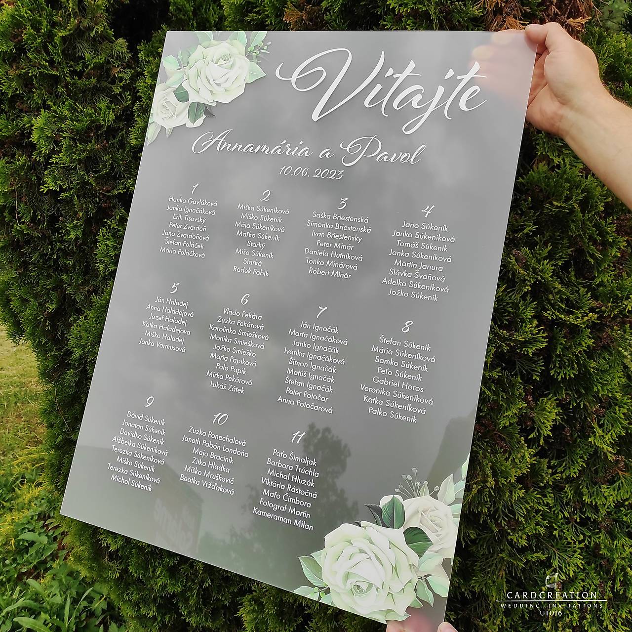 Zasadací poriadok na dymovom plexiskle UT016 