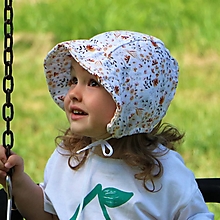 Detské čiapky - Letný detský mušelínový čepček Lea s riaseným šiltom - 15695545_