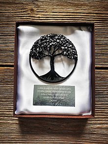 Dekorácie - Strom života 10cm  (Vločkový obsidian) - 15696038_