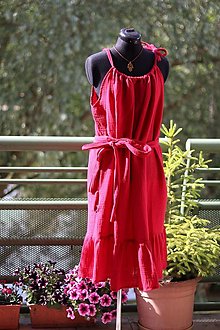 Šaty - Gázové šaty -červená - 15695155_