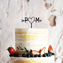 Dekorácie - Zápich na tortu - Svadobné iniciály 5 - 15695423_