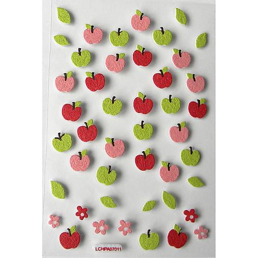 Papier - Jabĺčka - samolepka /sada/ - 15696560_