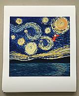 Grafika - Red at Starry Night, Giclée artprint 30x36cm - 15695856_