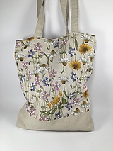 Nákupné tašky - Veľká textilná taška s kvetmi - 15698304_