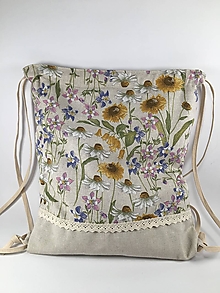 Batohy - športový batoh s kvetmi  (s krajkou) - 15698401_