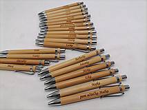 Papiernictvo - AKCIA! Bambusové pero s vlastným menom alebo textom - 15698430_